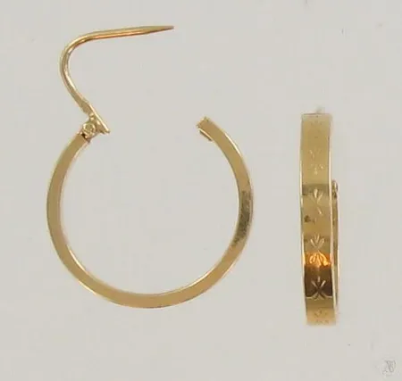 Kuvioidut korvarenkaat, Ø 18mm, 750, paino 1,7g Paino: 1,7 g