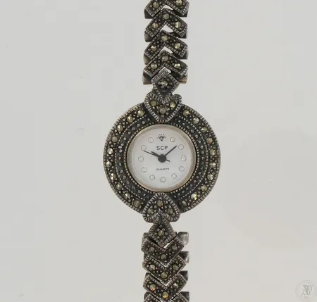 Naisten hopearannekello SCP quartz, Ø 27mm, paristo loppu, 925br, paino 39,9g Paino: 39,9 g