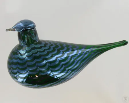Lasilintu Iittala, sign. Oiva Toikka, Nuutajärvi, korkeus 110mm.