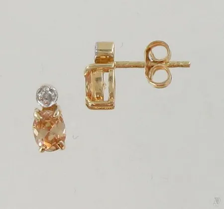Timanttikorvakorut kivellä 2xn.0.005ct, korkeus 8mm, 585br, paino 1,2g Paino: 1,2 g