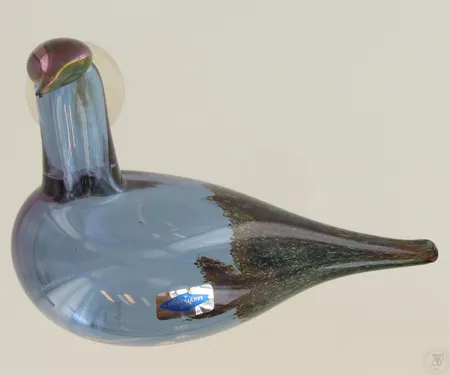 Lasilintu Iittala, sign. Oiva Toikka, Nuutajärvi, korkeus 110mm.