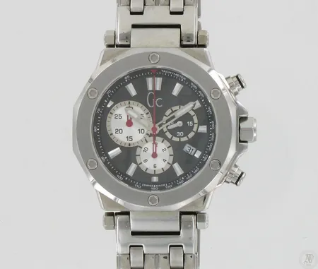 Miesten teräsrannekello Gc quartz , metallirannekkeella, Ø 45mm, laatikko ja paperit