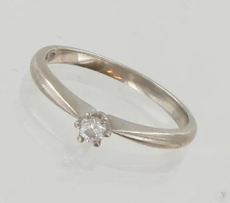 Timanttisormus 1xn.0.10ct, koko 17, 750 valkokulta, paino 2,6g Paino: 2,6 g