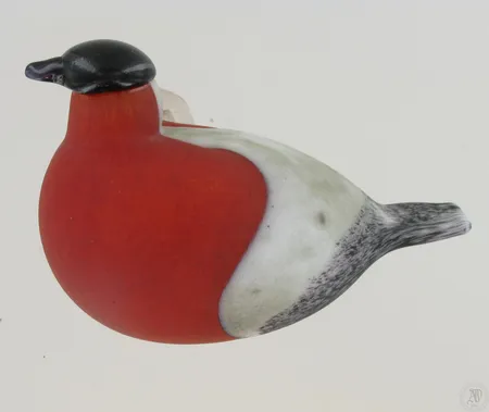 Lasilintu Iittala, sign. Oiva Toikka, Nuutajärvi, korkeus 90mm.