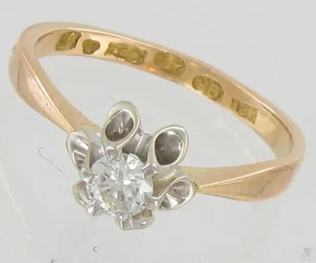 Timanttisormus 1xn.0.30ct, koko 18, 750, paino 3,3g Paino: 3,3 g