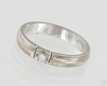 Timanttisormus 1xn.0.06ct, koko 17, 585 valkokulta, paino 3,1g Paino: 3,1 g