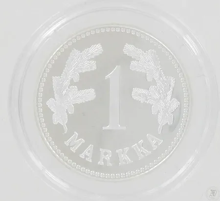 Juhlaraha, nimellisarvo 1mk, 1921 Replika, 925, paino 14,4g Paino: 14,4 g