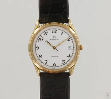 Teräsrannekello Zenith Automatic, nahkarannekkeella, malli 27.1150.462, kaiverrettu, Ø 34mm