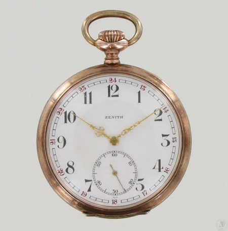 Taskukello Zenith 15 kivinen, Ø 52mm, 800br, paino 82,8g Paino: 82,8 g