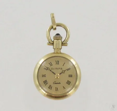 Kaulakello Olympia quartz, Ø 21mm. 585br, paino 8,5g, ei käy. Paino: 8,5 g