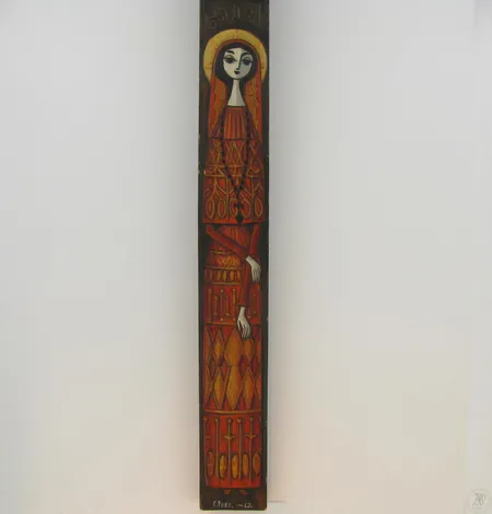 puutaideteos sign.C.Puro -62,  Elo-Viena Puuro, koko 450x50mm