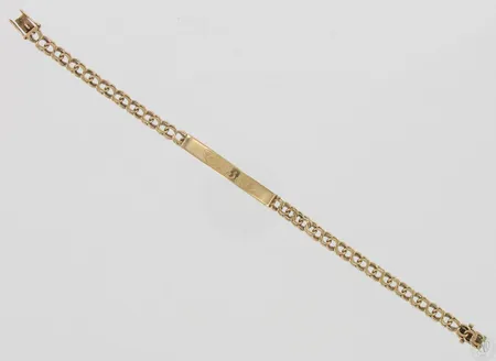 Bismark-ranneketju laatalla, kaiverrettu, pituus 190mm, 585, paino 9,1g Paino: 9,1 g