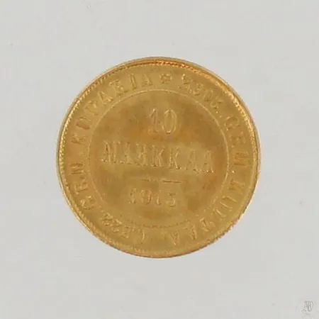 Kultaraha 10 Markkaa, vuodelta 1913, 900, 3,2g Paino: 3,2 g