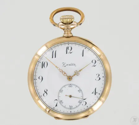 Kultataskukello Zenith, välikuori kultaa, Ø 53mm, 585br, paino 98,0g Paino: 98   g