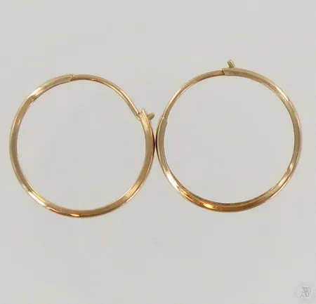 Korvarenkaat, Ø 17mm, käytön jälkiä, 585, paino 0,8g Paino: 0,8 g