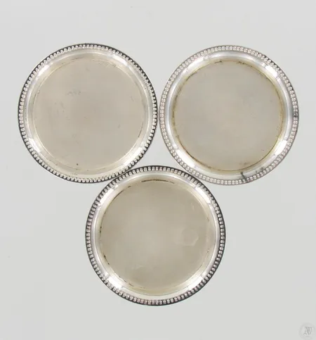 Kolme lasinalusta, Ø 65mm, 813, paino 46,8g Paino: 46,8 g