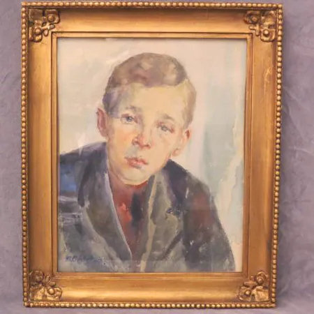 Akvarelli levylle, signeeraus M. Ahlstedt koko 40x33cm