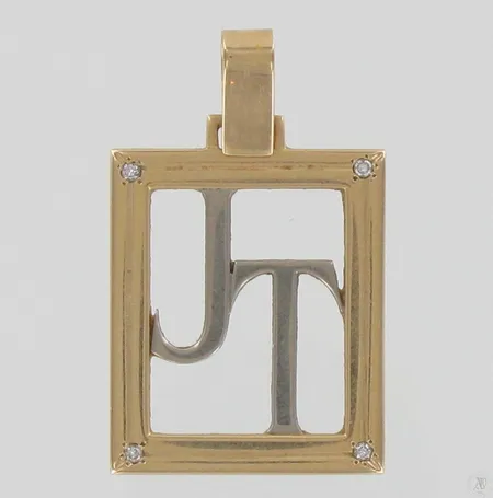 Timanttiriipus 4xn.0.02ct, korkeus 40mm, 585, paino 9,0g Paino: 9   g
