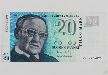 Suomen Pankin seteli, 20 markkaa, Litt. A, 1993.