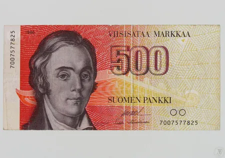 Suomen Pankin seteli, 500 markkaa, Litt. A, 1986.