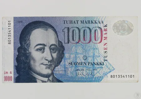 Suomen Pankin seteli, 1000 markkaa, Litt. A, 1986.