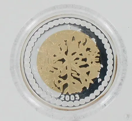 Rahataiteen juhlaraha, 2003, 50 euroa, 925-750, paino 12,8g Paino: 12,8 g