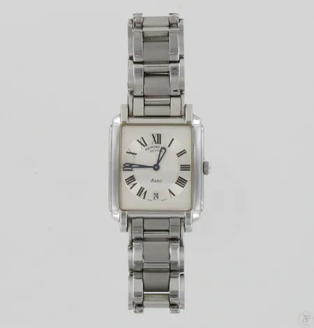 Teräsrannekello Raymond Weil Geneve Saxo, 9110 X407471, quartz, taulun mitat 30x40mm,  hihnan pituus 180mm, mukana 2 lisäpalaa, omassa laatikossa