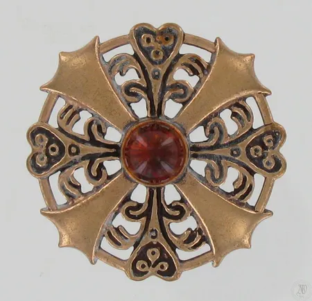 Rintakoru riipuslenkillä Kalevala Koru, Kuukiven koru, Ø 45mm, pronssia