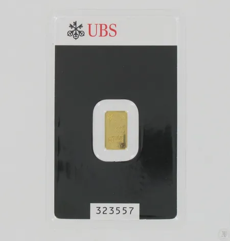 Kultaharkko UBS, 323557, 999,9, paino 1,0g Paino: 1   g