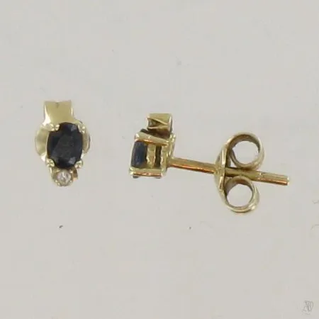 Sinisafiirikorvakorut timanteilla 2xn.0.005ct, 585, 1,0g Paino: 1   g