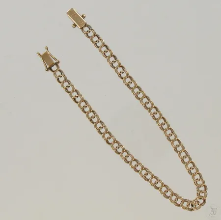 Bismark-ranneketju, pituus 19,5cm, 585, 5,7g Paino: 5,7 g