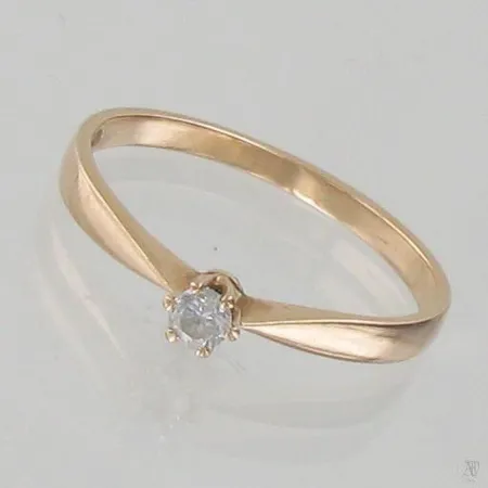 Timanttisormus 1xn.0.10ct, koko 18, 585, paino 1,7g Paino: 1,7 g