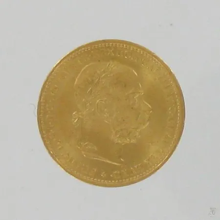 Kultaraha, nimellisarvo 20 corona, Austria - Habsburg, vuodelta 1896, 900, paino 6,8g Paino: 6,8 g