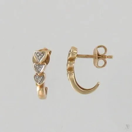 Timanttikorvakorut 6xn.0.005ct, korkeus 11mm, 585, paino 1,4g Paino: 1,4 g