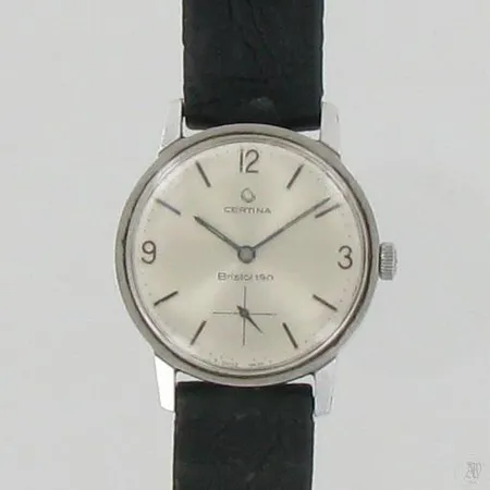 Teräsrannekello Certina Bristol 190, käytön jälkiä, mekaaninen, taulun Ø 35, hihnan pituus 22cm