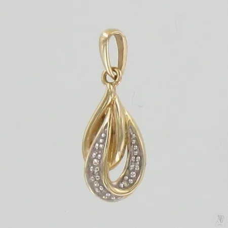 Timanttiriipus 5xn.0.005ct, korkeus 22mm, 585 kelta- ja valkokulta, paino 1,2g Paino: 1,2 g
