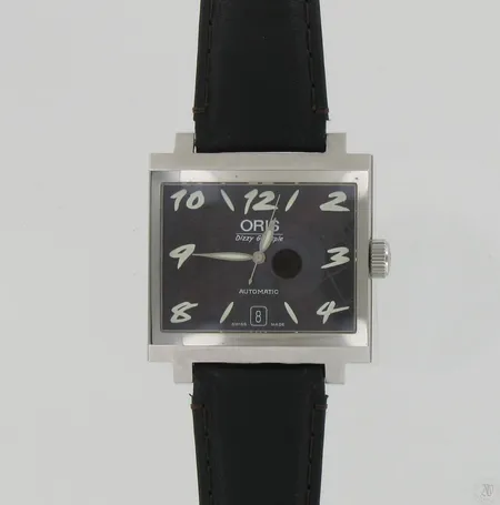 Teräsrannekello Oris, The Oris Jazz Watch Dizzy Gillespie Limited Edition, 1049/1917, automaatti, taulun mitat 39x36,5mm, hihnan pituus 210mm, laatikko.