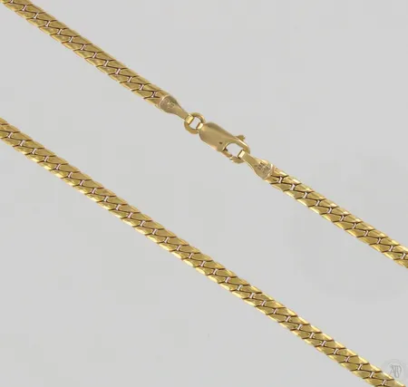 Panssarikaulaketju, käytön jälkiä, pituus 50,5cm, 585, paino 8,3g Paino: 8,3 g