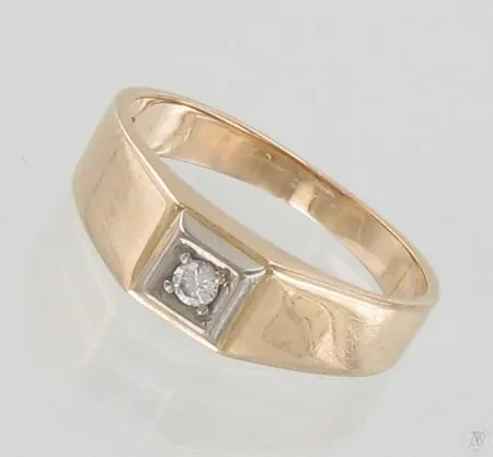 Timanttisormus 1xn.0.06ct, koko 17¼, 585, paino 3,4g Paino: 3,4 g