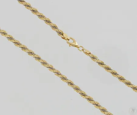 Singapore-kaulaketju, pituus 40,5cm, 585 kelta- ja valkokulta, paino 14,1g Paino: 14,1 g