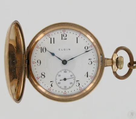 Taskukello Elgin ja perät, metallia, 17 kivinen, taulun Ø 51mm