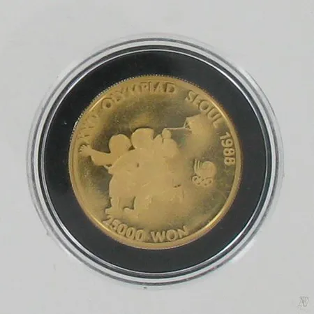 Kultaraha, Seoulin olympialaiset 1988, 25000 won, 925, paino 16,8g Paino: 16,8 g