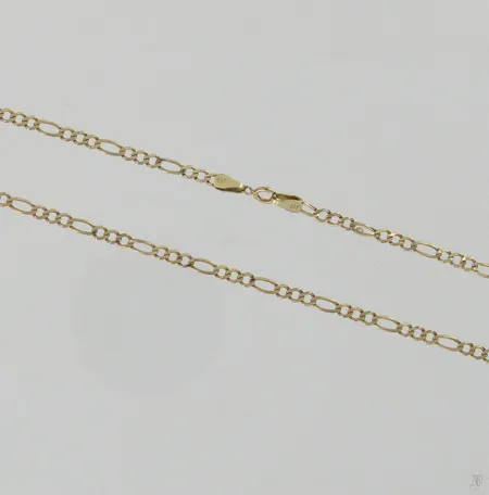 Figaro-kaulaketju, käytön jälkiä, pituus 41,5cm, 417, paino 3,3g Paino: 4,7 g