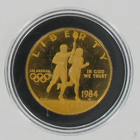 Kultaraha, Los Angelesin olympialaiset 1984, 10 dollaria, 900, paino 16,7g Paino: 16,7 g