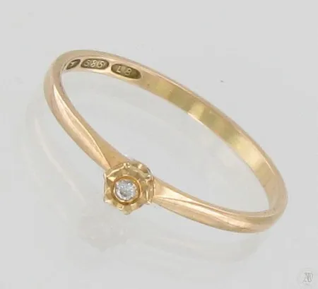 Timanttisormus 1xn.0.005ct, koko 18, 585, paino 1,2g Paino: 1,2 g
