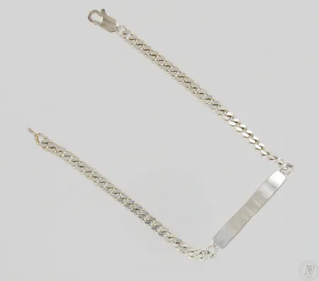 Panssariranneketju laatalla, kaiverrettu, pituus 190mm, 830, paino 8,5g Paino: 8,5 g