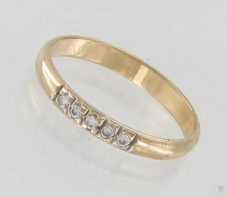 Timanttisormus 5xn.0.005ct, koko 18, 585, paino 2,0g Paino: 2   g