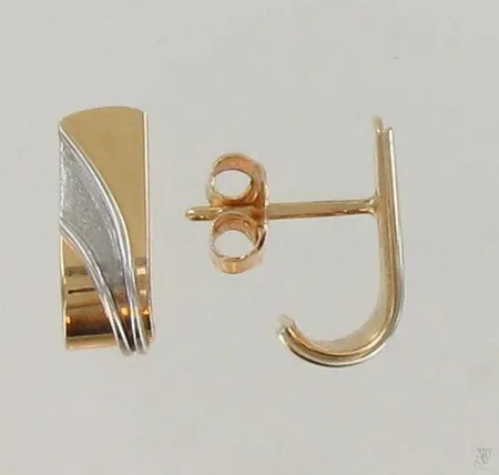 Korvakorut, korkeus 12mm, 585 kelta-ja valkokulta, 585, paino 1,5g Paino: 1,5 g