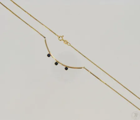 Safiirikaulakoru, pituus 43cm, 585br, paino 4,6g Paino: 4,6 g
