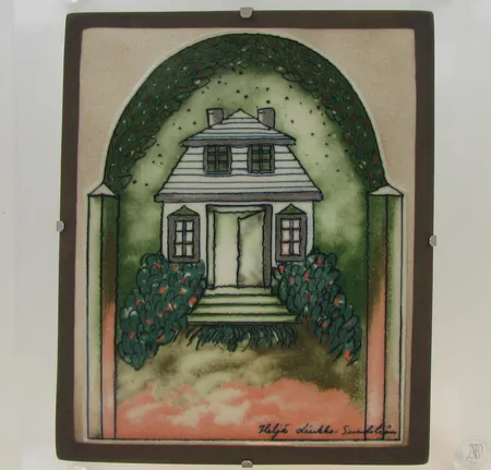 Keraaminen koristetaulu, signeeraus Helja Liukko-Sundström, Arabia, koko 250x210mm